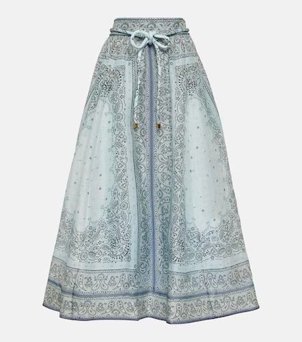 Matchmaker printed linen and silk midi skirt - Zimmermann - Modalova