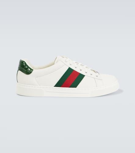 Ace Web Stripe leather sneakers - Gucci - Modalova