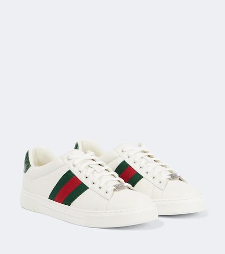 Sneakers Ace Web Stripe in pelle - Gucci - Modalova