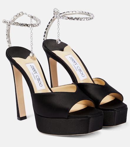 Saeda 125 embellished satin platform sandals - Jimmy Choo - Modalova