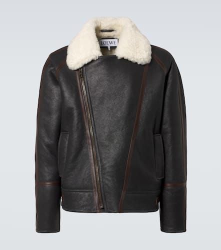 Shearling-lined leather jacket - Loewe - Modalova