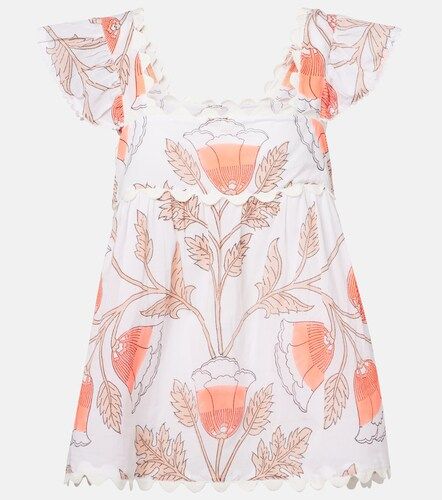 Printed scalloped cotton top - Juliet Dunn - Modalova
