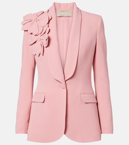 Blazer de cady con apliques florales - Elie Saab - Modalova