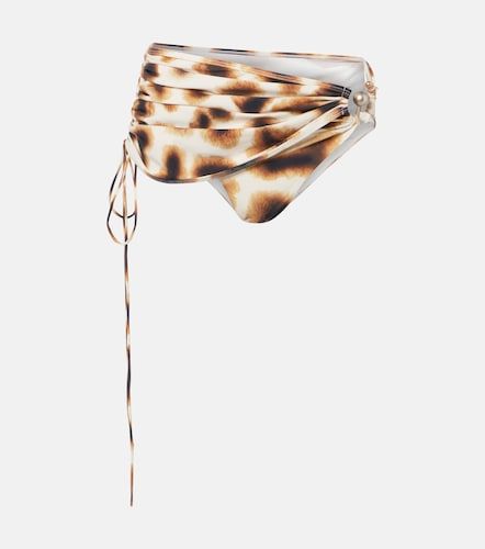 Orbit ruched animal-print bikini bottoms - Christopher Esber - Modalova