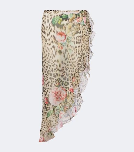 Leopard-print silk beach cover-up - Roberto Cavalli - Modalova