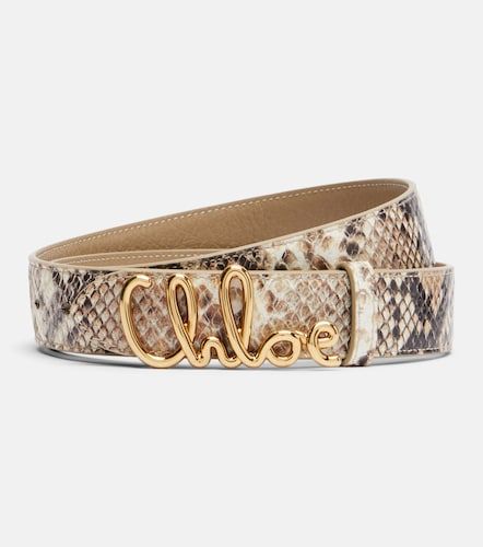 Iconic snake-effect leather belt - Chloe - Modalova