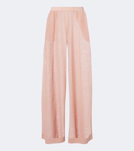 Alaïa Pantaloni a gamba larga in lino e seta - Alaia - Modalova