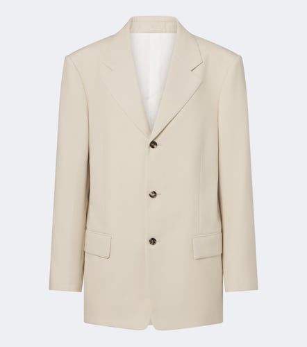 Blazer in misto lana e cotone a righe - Bottega Veneta - Modalova