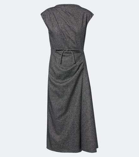Bow-detail herringbone draped midi dress - Erdem - Modalova