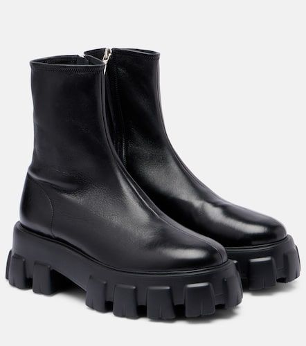 Prada Monolith leather ankle boots - Prada - Modalova