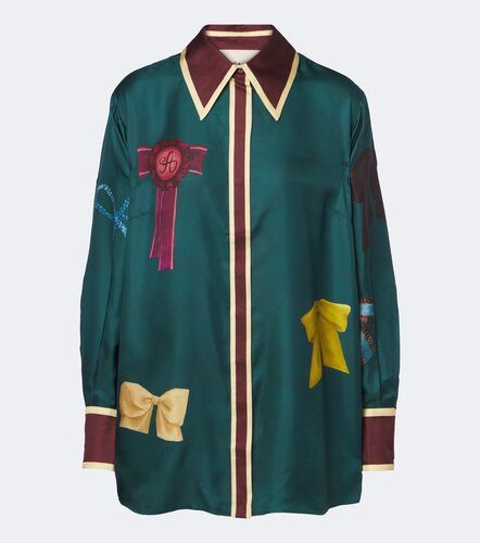 Rosette printed silk twill shirt - Alemais - Modalova