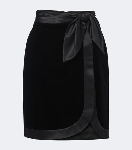 Gonna a portafoglio in velluto con seta - Saint Laurent - Modalova