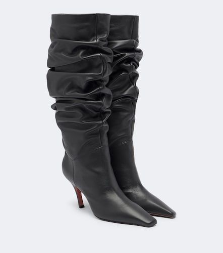 Jamie leather knee-high boots - Amina Muaddi - Modalova