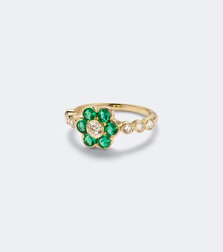 Anello Flora in 18kt con smeraldi e diamanti - Anita Ko - Modalova