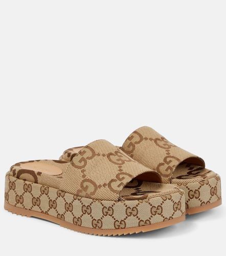 GG Maxi canvas platform slides - Gucci - Modalova