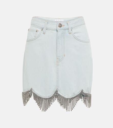 Crystal-embellished denim miniskirt - Area - Modalova