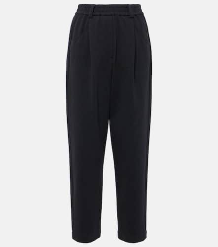 Pleated cotton-blend jersey sweatpants - Brunello Cucinelli - Modalova