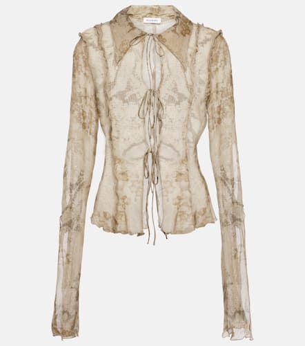 Printed cotton and silk chiffon top - Acne Studios - Modalova