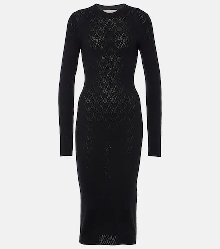 Knitted cotton and wool midi dress - Ami Paris - Modalova