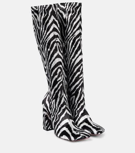 Marine Stretch 95 velvet knee-high boots - Amina Muaddi - Modalova