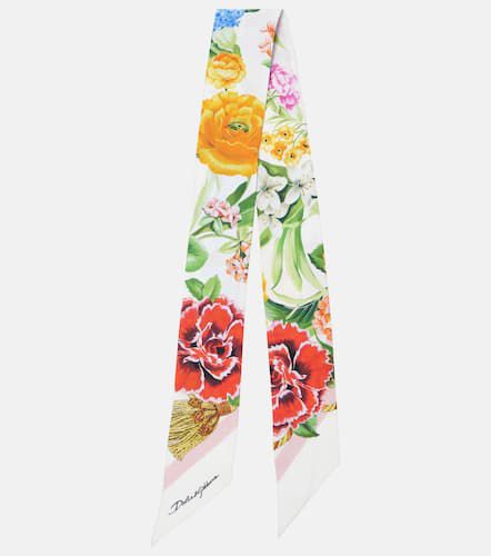 Floral silk twill headband - Dolce&Gabbana - Modalova