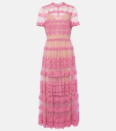 Embroidered lace midi dress - Elie Saab - Modalova