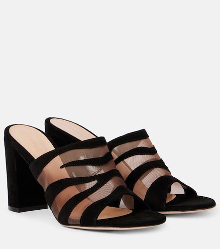 Gianvito Rossi Suede and mesh mules - Gianvito Rossi - Modalova