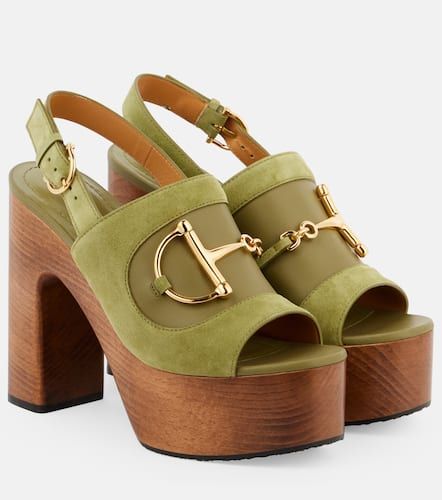 Sandalias destalonadas de ante con Horsebit - Gucci - Modalova