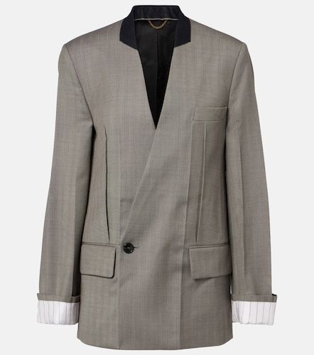 Herringbone virgin wool blazer - Victoria Beckham - Modalova