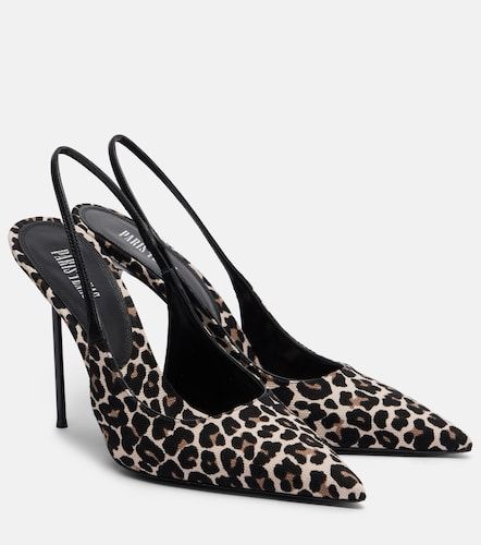 Lidia leopard-print canvas slingback pumps - Paris Texas - Modalova