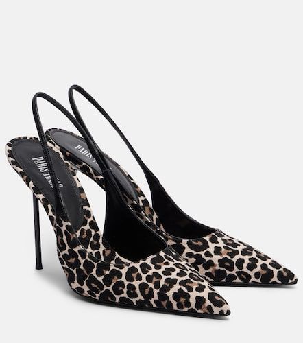 Lidia leopard-print canvas slingback pumps - Paris Texas - Modalova