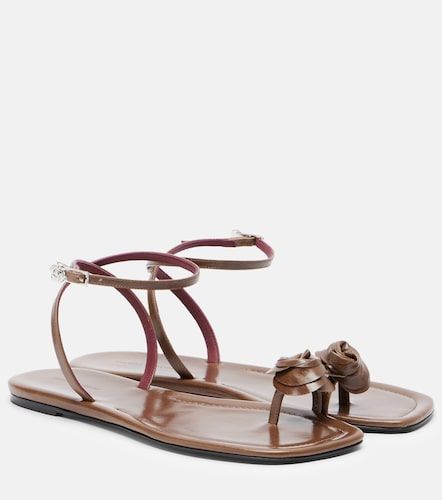 Floral-applique leather sandals - Magda Butrym - Modalova
