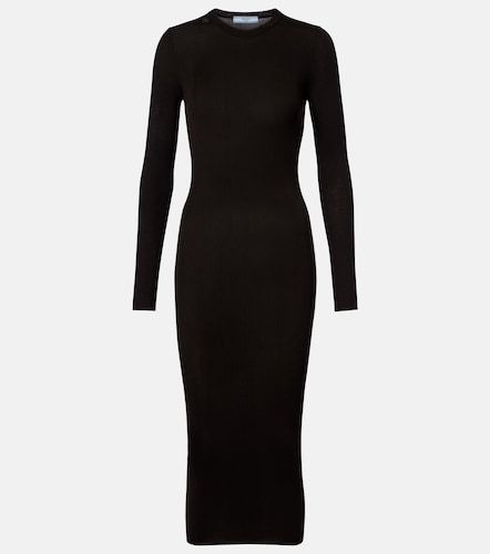 Ribbed-knit virgin wool midi dress - Prada - Modalova
