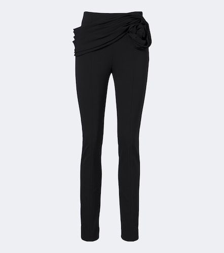 Floral-applique wool-blend leggings - Carolina Herrera - Modalova