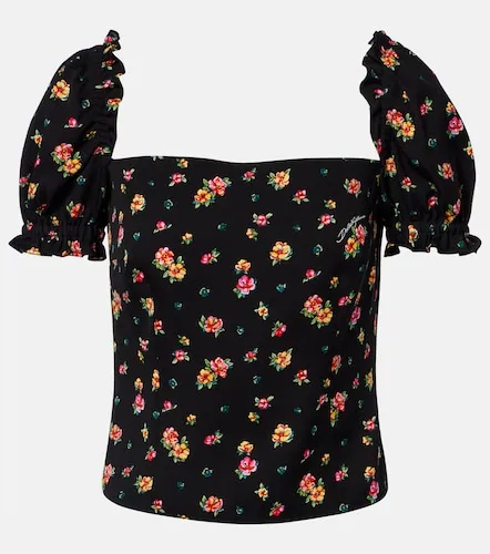 Floral silk-blend charmeuse top - Dolce&Gabbana - Modalova