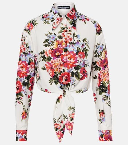 Camisa cropped de algodón floral - Dolce&Gabbana - Modalova