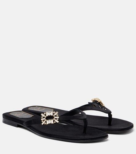 Embellished satin thong sandals - Roger Vivier - Modalova