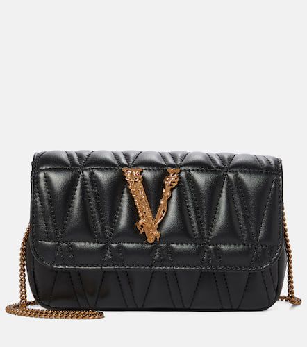Virtus Small leather shoulder bag - Versace - Modalova