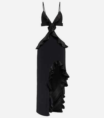 Ruffle-trimmed asymmetrical cutout midi dress - David Koma - Modalova