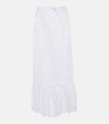 Broderie anglaise cotton midi skirt - Giambattista Valli - Modalova