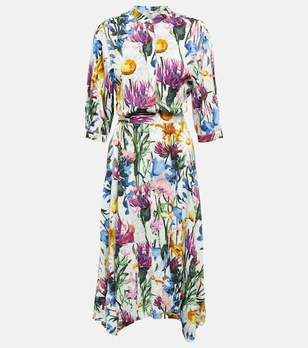 Abito midi in raso con stampa - Stella McCartney - Modalova