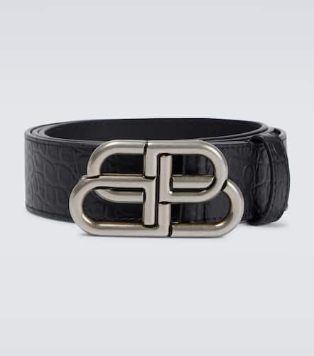 BB Large croc-effect leather belt - Balenciaga - Modalova