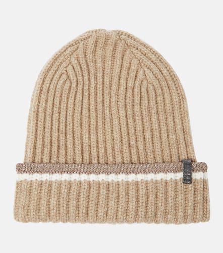 Ribbed-knit cashmere beanie - Brunello Cucinelli - Modalova