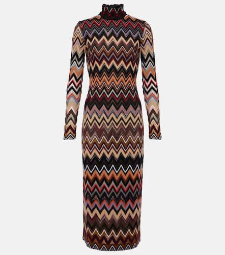 Zig Zag mockneck wool-blend midi dress - Missoni - Modalova