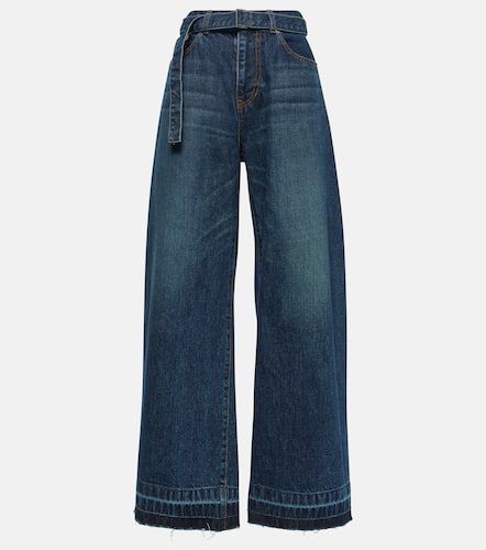 Jeans anchos de tiro alto con cinturón - Sacai - Modalova