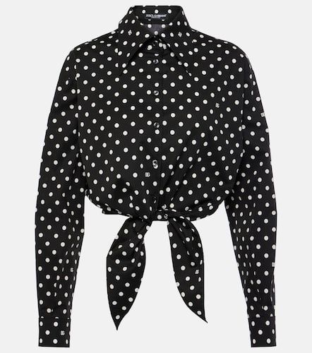 Camisa cropped de popelín con lunares - Dolce&Gabbana - Modalova