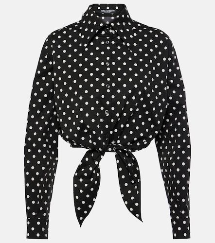 Cropped cotton-blend blouse - Dolce&Gabbana - Modalova