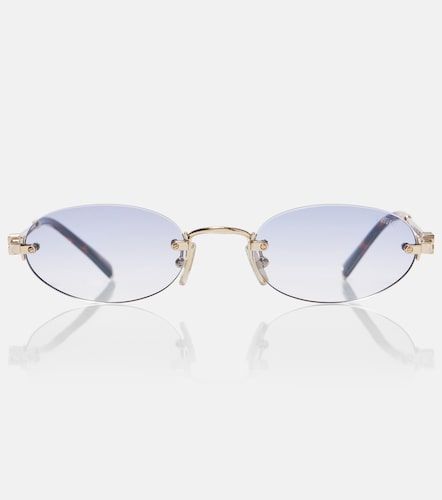 Gafas de sol ovaladas con logo - Miu Miu - Modalova