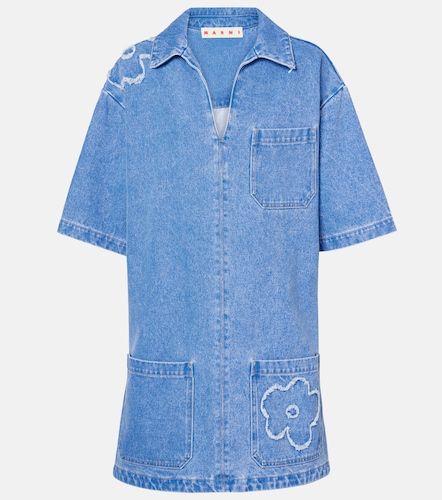 Vestido corto de denim con parche - Marni - Modalova
