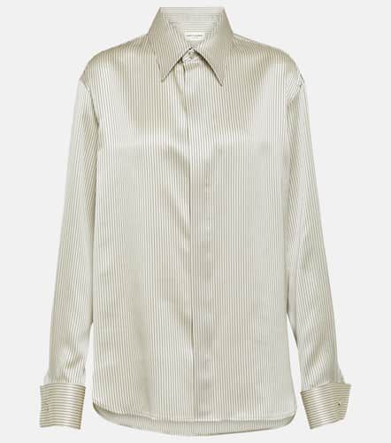 Striped silk satin shirt - Saint Laurent - Modalova